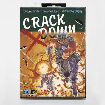 Гореща продажба Crack Down Game Card с кутия за продажба на дребно 16bit MD количка за Sega Mega Drive / Genesis System