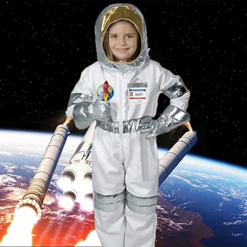 Детски астронавт космонавт косплей костюм космически костюм момчета и момичета гащеризон Хелоуин карнавал парти обличане подарък за рожден ден