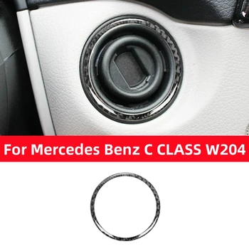 За Mercedes Benz C CLASS W204 2007-2014 кола с едно кликване старт декоративен пръстен рамка въглеродни влакна стикер кола интериор аксесоари