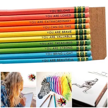 Идея за сватбен подарък Вдъхновяващи моливи стимулират вдъхновяващия успех със забавни персонализирани моливи за студенти 10pcs Вдъхновяващи