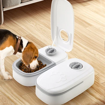 Интелигентно времево едно/двойно захранващо устройство за батерии Захранващо устройство за кучета за малки домашни любимци Аксесоари за хранене на домашни любимци