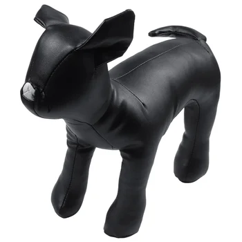 Кожено куче манекени в изправено положение куче модели играчки зоомагазин магазин дисплей манекен черно S