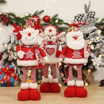 Коледна кукла Гъвкави декорации на гноми за декорация на домашна маса Коледен подарък 2024 Navidad Честита Нова Година декори