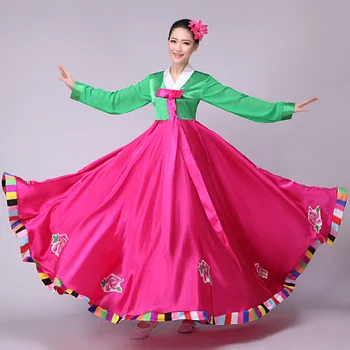 Корейско традиционно облекло Рокля на Ханбок Дворцов костюм Национален танц Ретро дълга роба Древна азиатска корейска дворцова рокля Hanbok
