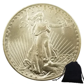 Луксозна 1923 20-доларови монети за изкуство на американския мир Eagle Мемориална джобна монета Възпоменателна морган долар Късметлийска монета + подаръчна торбичка