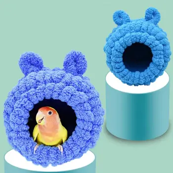Малки животни клетки сладък удобен птица плюшени гнездо запази топло миещи се висящи птица папагал къща птица клетка аксесоари
