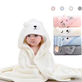 Малко дете бебе качулка кърпи новородени деца халат супер мека баня кърпа одеяло топло спане пелена обвивка за бебета момчета момичета