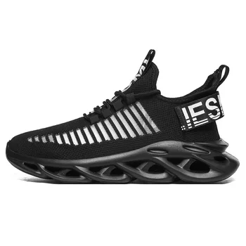 Маратонки Голям размер Мъжки обувки за бягане Мода Тъкане Въздушна мрежа Ултралека пешеходна джогинг Обувки за фитнес Спортни мъжки обувки за тенис 39-47