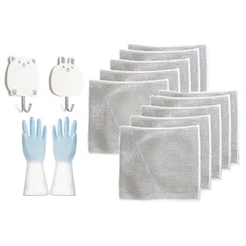 Многофункционални телени парцали за миене на съдове Ръкавици за миене на съдове Многофункционални кърпи за чинии за мокро и сухо Кърпа за многократна употреба За