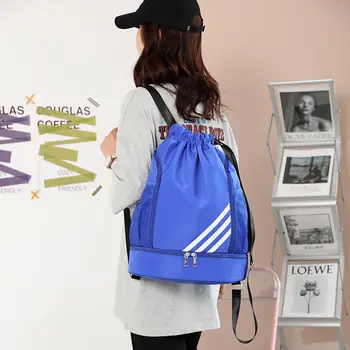 Модерен калъф за спортна чанта с голям капацитет и раница с шнур за спорт, фитнес, плуване и спортна чанта за пътуване