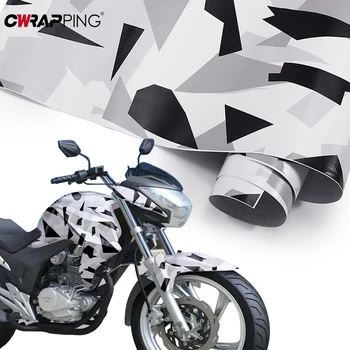 Мотоциклет Decal триъгълник камуфлаж винил стикер филм с въздушен балон безплатно за мотоциклет скутер кола модификация Camo стик