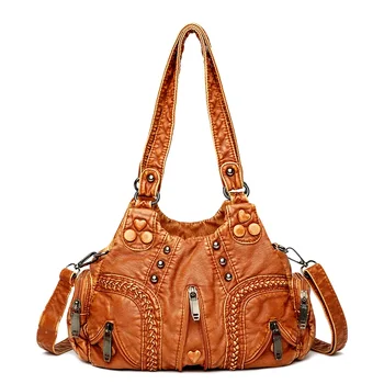 Нова дамска мулти джобна чанта за рамо луксозна еластична кожена чанта голяма чанта за кръстосано тяло чанта Чанта за пазаруване