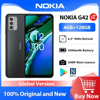 Оригинална глобална версия Nokia G42 4GB 128GB Snapdragon 480+ 5G NFC Android 13 90Hz Refresh 6.56 инчов 5000mAh 50MP тройна камера
