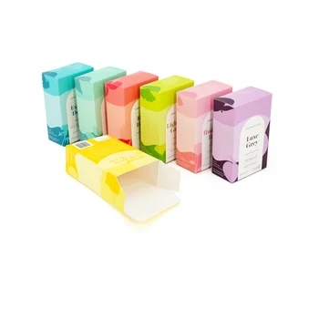 Персонализиран продуктПерсонализирана цветна малка картонена сгъваема хартия тък край картон козметична опаковъчна кутия