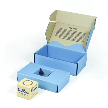 Персонализирана печатна гофрирана кутия за доставка Картонена кутия за електронна търговия Пощенска кутия Картонена опаковка с тава за поставяне на хартия