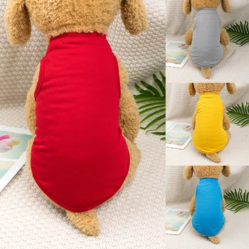 Плътен цвят домашен любимец тениска куче жилетка котка пола малък куче облекло куче дрехи 2022 лято тънък куче жилетка дишаща за чихуахуа YZL