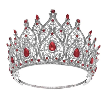 Сватба кръг корона луксозна диадема лента за глава Rhinestone шлем булчински шапки диадеми Принцеса корона коса Jewerly аксесоари