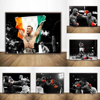 Световен шампион по бокс Портретен плакат и печат Платно живопис стена изкуство картина за хол Начало декор подаръци стенопис