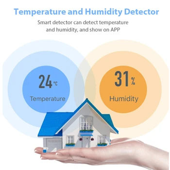 Сензор за температура и влажност Вътрешен хигрометър Термометър Детектор APP Дистанционно управление Smart Home