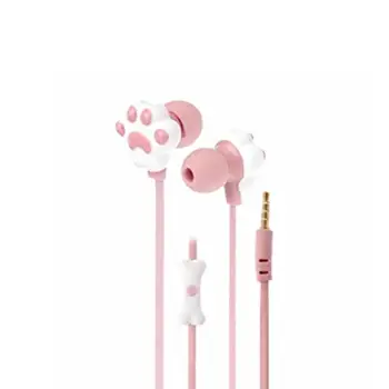 Сладка котка 3 5 мм стерео слушалка в ухото с микрофон и калъф за слушалки момичета жена подарък