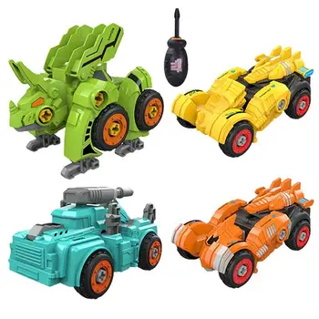 Трансформиране на динозавърски играчки Сглобете динозавърска автомобилна играчка за деца Дизайн на инерция Power Learning Toy за деца момчета и момичета
