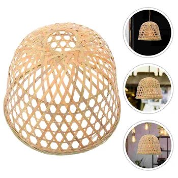 Тъкани абажур висулка лампа сянка декоративни бамбук лампа сянка за хотел Farmhouse