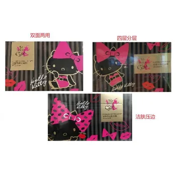 карикатура Sanrioed Hello Kittys памучни тампони Ins Girly сърце Kawaii ръбове тънки меки ръбове двустранен памучен тампон празнични подаръци