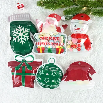 карикатура Коледа бонбони чанта Дядо Коледа снежен човек бисквити опаковка чанта Весела Коледа декор Нова година подарък чанти 2024 Навидад