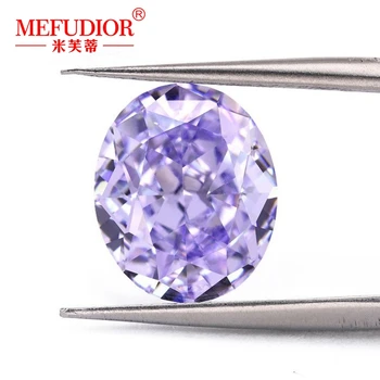  лавандула светло лилав цвят овална форма високо въглероден диамант 3EX нарязани 5 * 7 мм-13 * 18 мм симулация диамант хлабав камък
