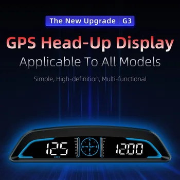  монтиран на превозното средство HUD head-up дисплей автомобил с висока разделителна способност GPS аларма за превишаване на скоростта километраж универсален цифров скоростомер