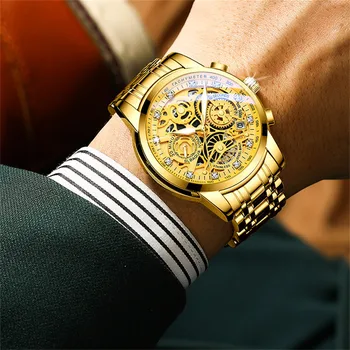 мъжки кварцови часовници 2024 Нови класически мъжки луксозни часовници от неръждаема стомана бизнес ежедневни часовник Relogios Masculinos