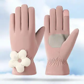 сладък зимни ръкавици водоустойчив сензорен екран сноуборд ръкавици ветроупорен сняг колоездене ръкавици надолу памук топла ръкавица за жени