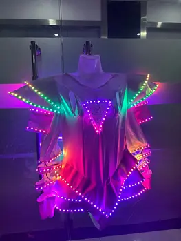 цвят промяна LED светлина боди Светещ костюм Парти Събитие танцов спектакъл Фестивално облекло