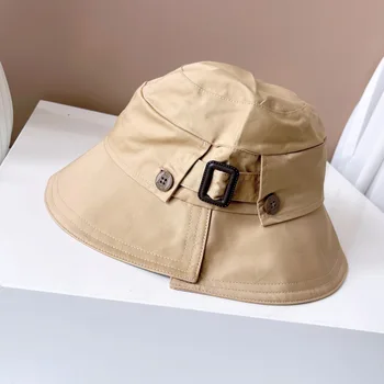 японски Harajuku фън шуй измиване памук рибар шапка нов бутон кърпа шапка мода почивка неправилна басейн шапка открит слънце козирка