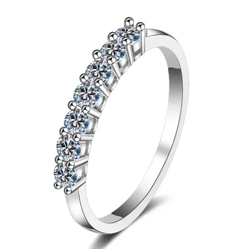 AZ068-J Lefei мода луксозен модерен класически прост Moissanite фин ред пръстен жени 925 сребърен елегантен парти сватбени бижута подарък