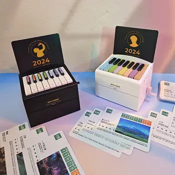 2024 Мини пиано календар Playable Jay Chou Desk Calendar Desktop Ornament Периферен подарък за рожден ден