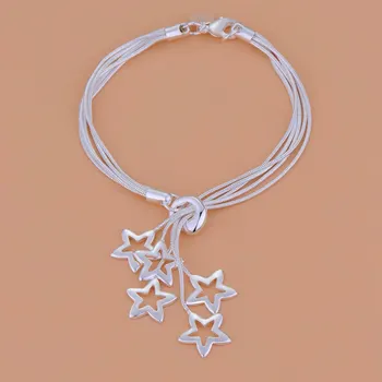 Мода 925 стерлинги сребърна звезда змия верига ръка гривна за жени луксозни бижута на едро безплатна доставка Всичко