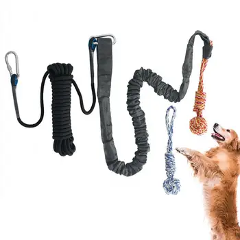 Пролетен полюс за кучета Куче въже играчки Издърпайте & влекач дъвчете играчки Здрав и устойчив на ухапване куче въже за малки и големи кучета на открито